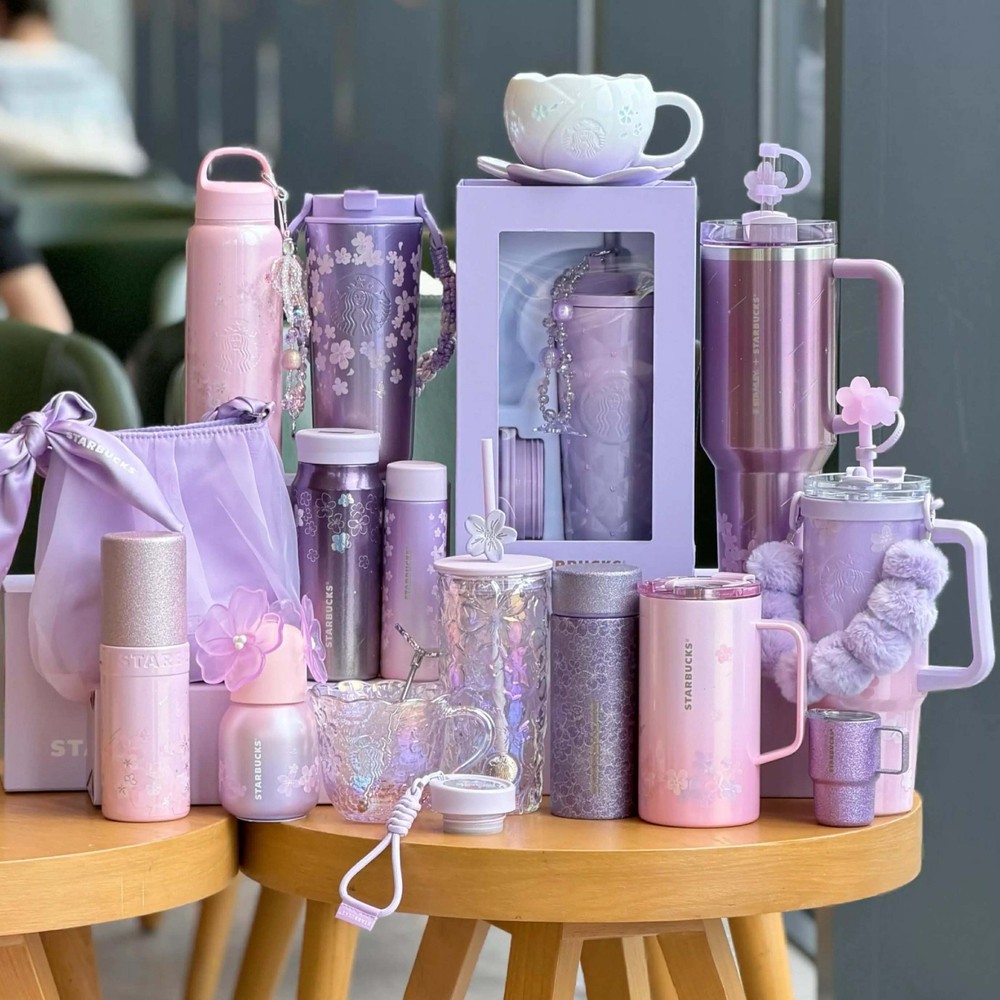 Starbucks China Sakura 2026 Cherry blossom Stanley tumbler bottle glass mug gift
