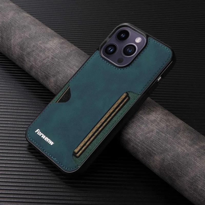 Vintage Card Holder Phone Case Compatible with iPhone 16 15 14 13 12 11 Pro Max Mini XS XR X SE 2020