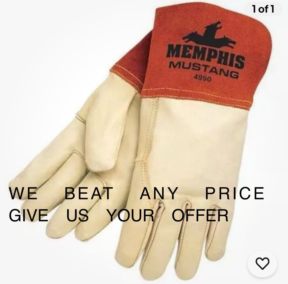 MCR 4950M Mustang Premium Top Grain Cow Leather MIG/TIG Welders Gloves M