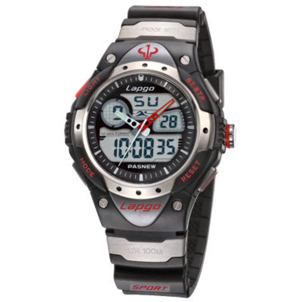 Luminous Dual Display Sports Watch with Alarm, Chronograph, and Calendar Functio