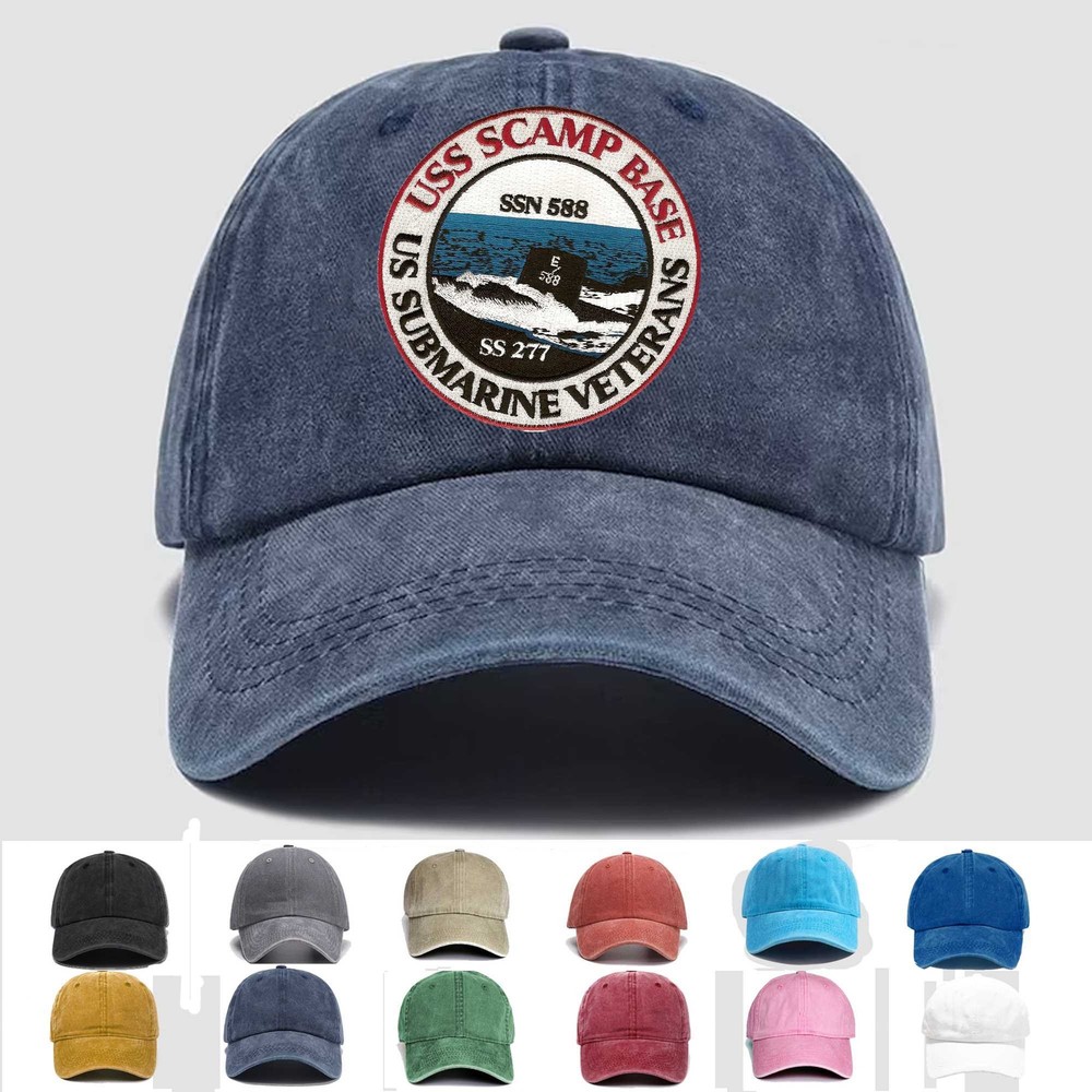 Custom Personalization Embroidered Hat Scamp Sub Base, Veteran Cap, Trucker Hat