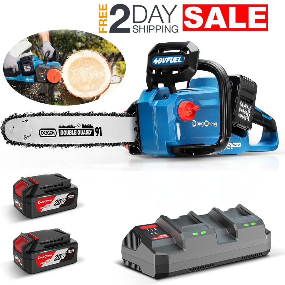 20V Motosierra De 16 Pulgadas Con 2 Baterias Inalámbrica Para Cortar Arboles‏