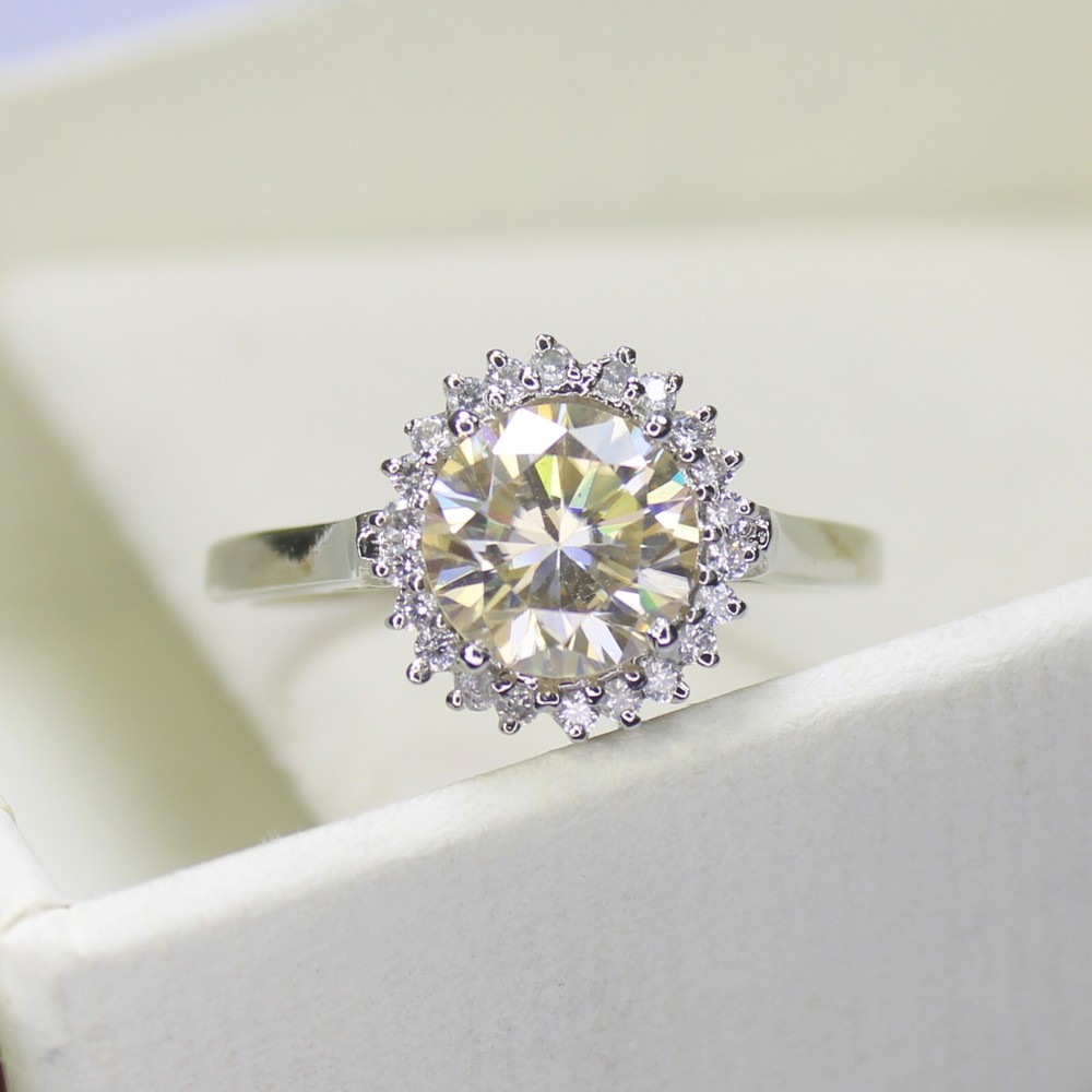Champion Moissanite Ring With 925 Sterling Silver in All Sizes Available