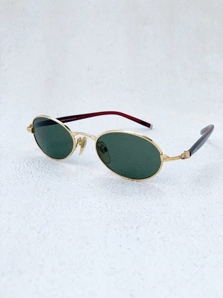 Prada Vintage Green Oval Sunglasses Retro Style