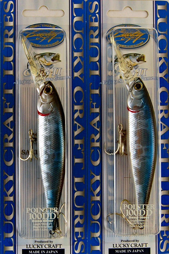 (LOT OF 2) LUCKY CRAFT ESG POINTER 100DD 5/8OZ 737 SALTY AURORA BLACK I8138