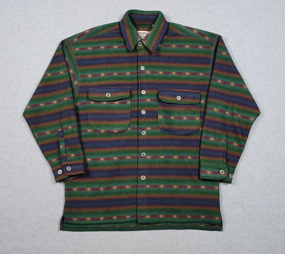 Vintage Y2K Point Zero Western Aztec Style Jacket Shacket Sz L Button Pocket