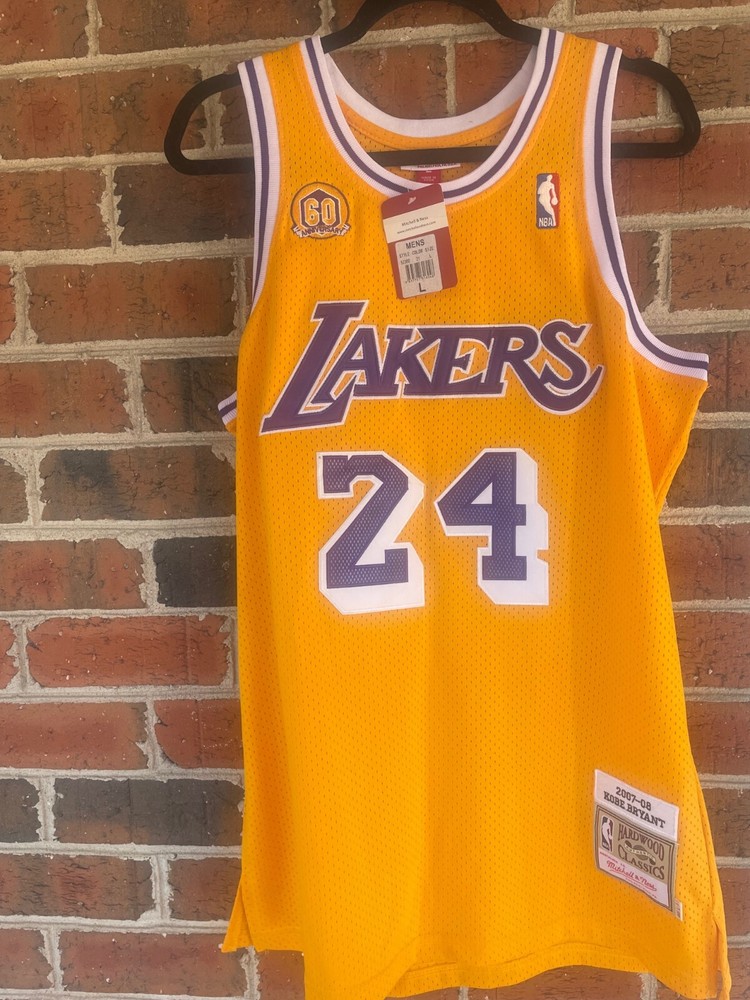 100% Authentic Kobe Bryant Mitchell Ness 08 09 LA Lakers Jersey Size 44 L Mens