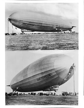 Two Views Of The Graf Zeppelin Airship At Mines Field 1929 California Old Photo