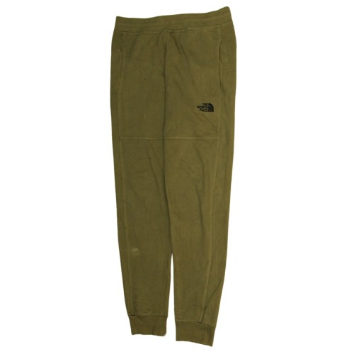 The North Face Mens Joggers Olive Green Fleece Tapered Elastic Waist Pockets S