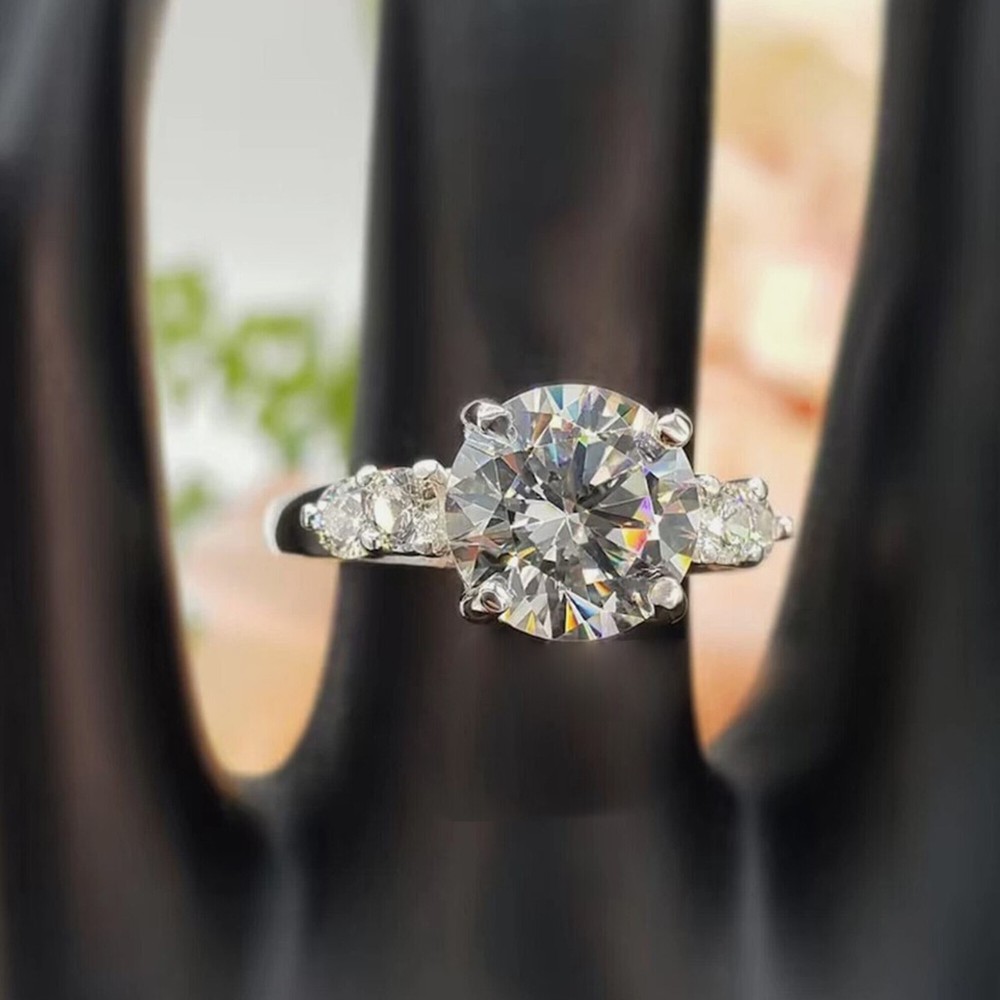 3.18 Ct. Off White Diamond Ring 925 Silver Gift for Women Christmas Sale