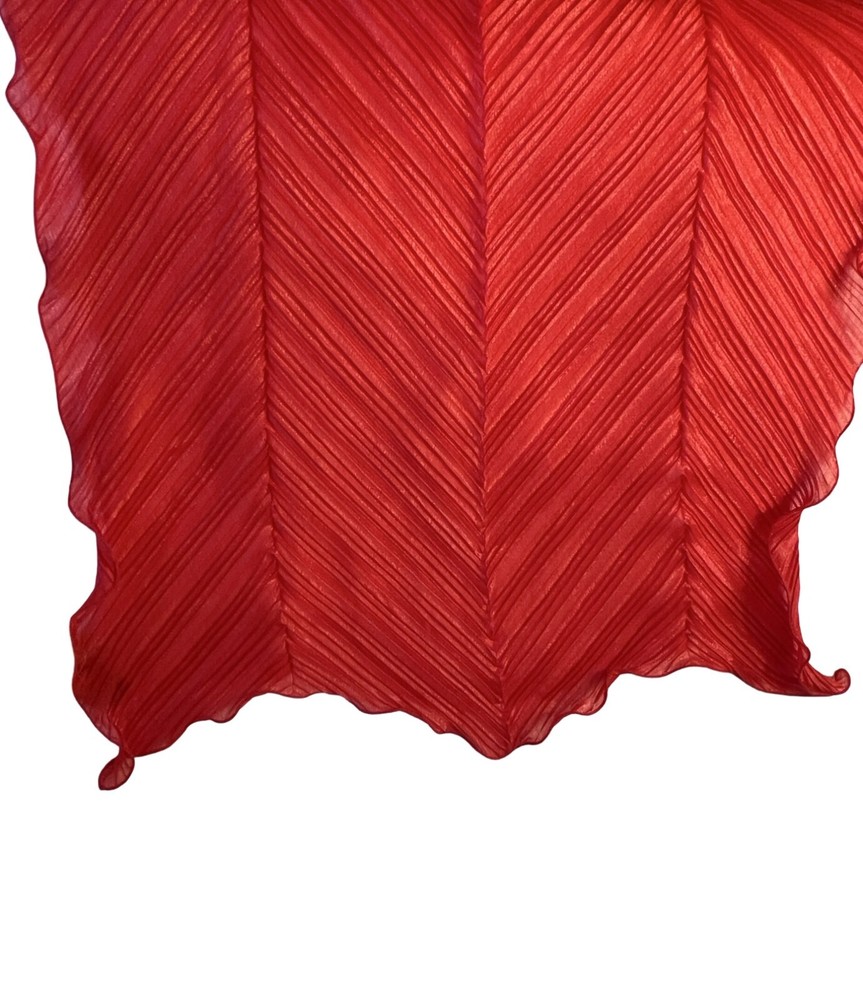 Steve Madden Red Scallop Hem Scarf Sarong Cover Up 22W x 66L New