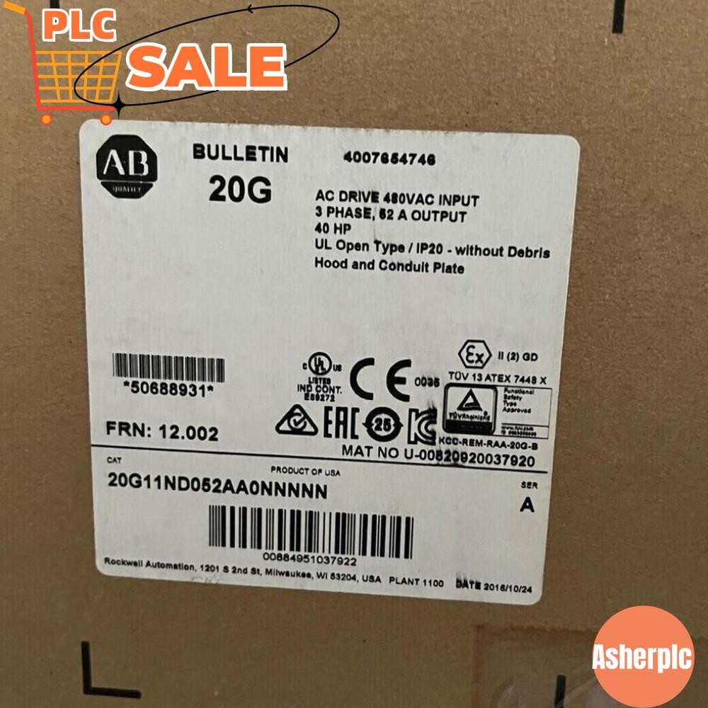 Allen-Bradley 20G11ND052AA0NNNNN/A Power Flex 755 480V AC 40HP 52A US Free Tax