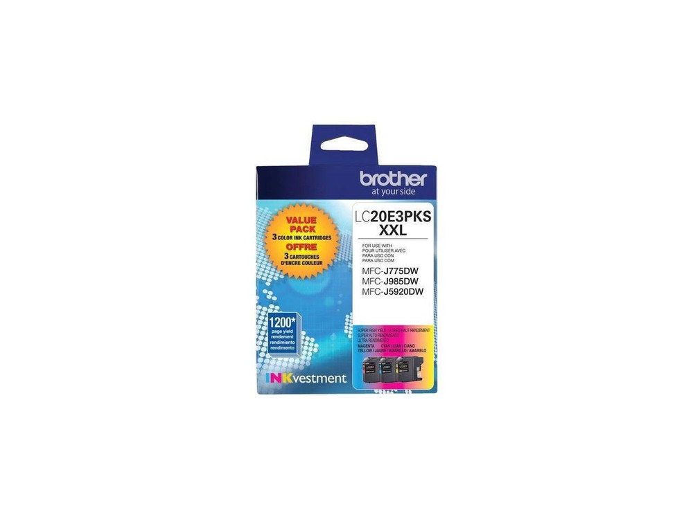 Brother INKvestment Cyan Magenta Yellow Original Ink Cartridge LC20E3PKS