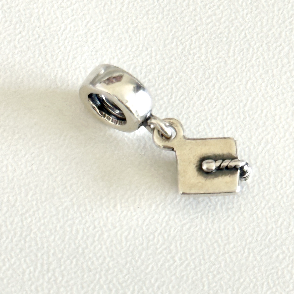 Pandora 925 Sterling Silver School Graduation Cap Hat Dangle Charm