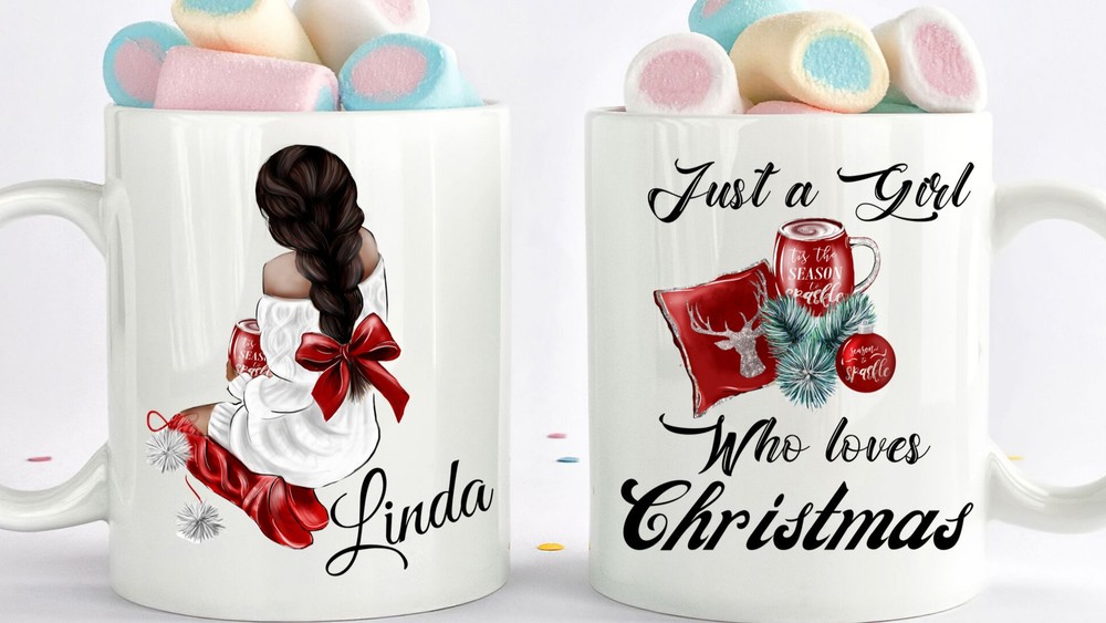 This Girl Loves Christmas Mug Custom Christmas Mug Cocoa Cup Christmas Mug Gift