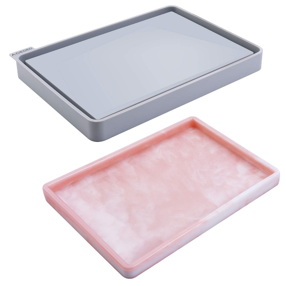 Large Resin Rolling Tray Mold with Raised Sides - Silicone Craft Tray
