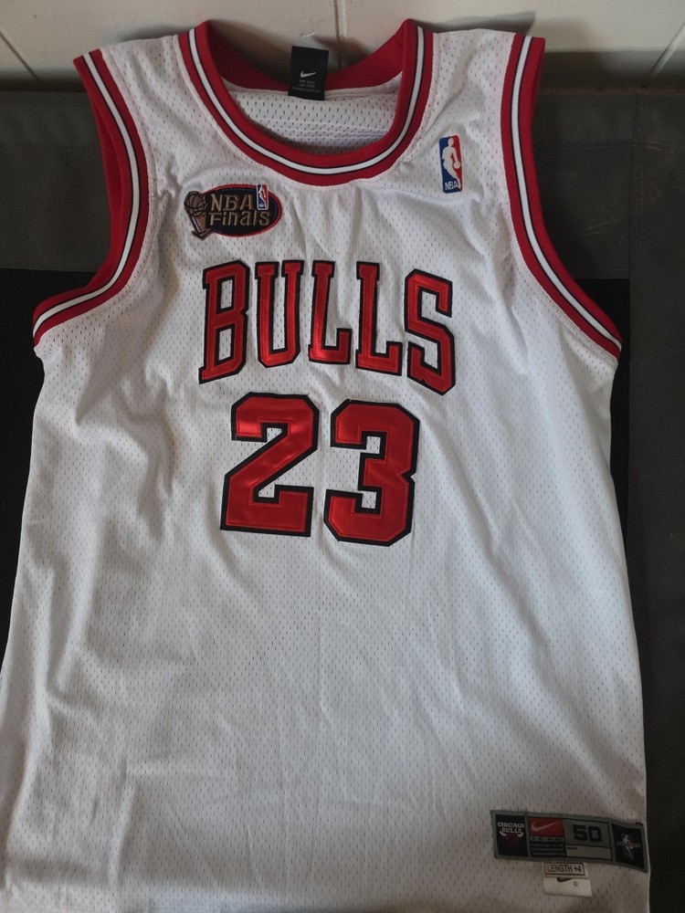 Michael Jordan Chicago Bulls #23 Nike NBA Finals Jersey White Size 50