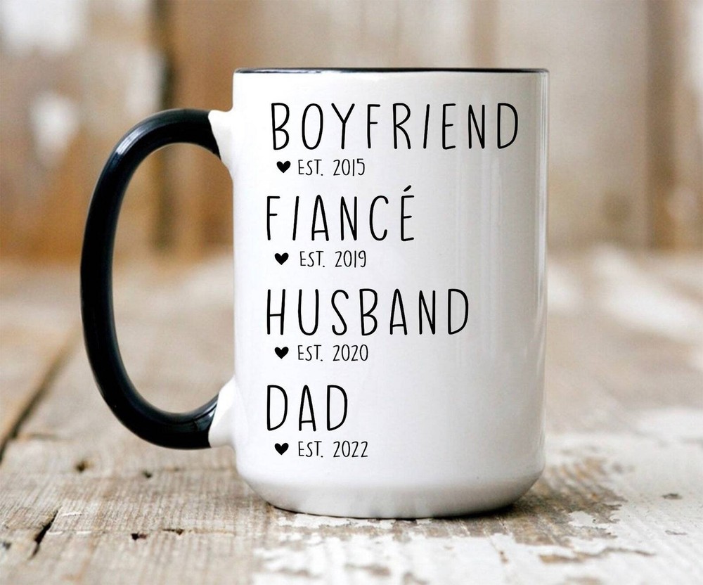 Boyfriend Fiance Husband Dad Mug Pregnancy Announcement Pregnancy Reveal First