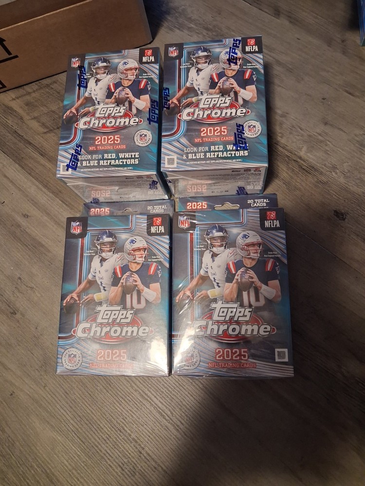 2025 Topps Chrome Football NFL Lot of - 2x Blaster 2x Hanger