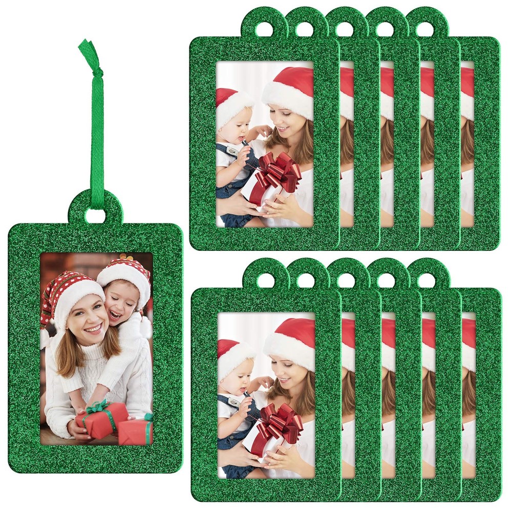 20 Pieces Christmas Photo Frames Ornament Mini Felt Hanging Picture Frame Chr...