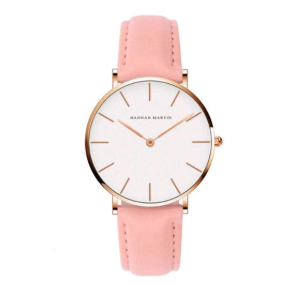36mm Women's Waterproof Casual Watch with White PU Strap and Quartz Movement