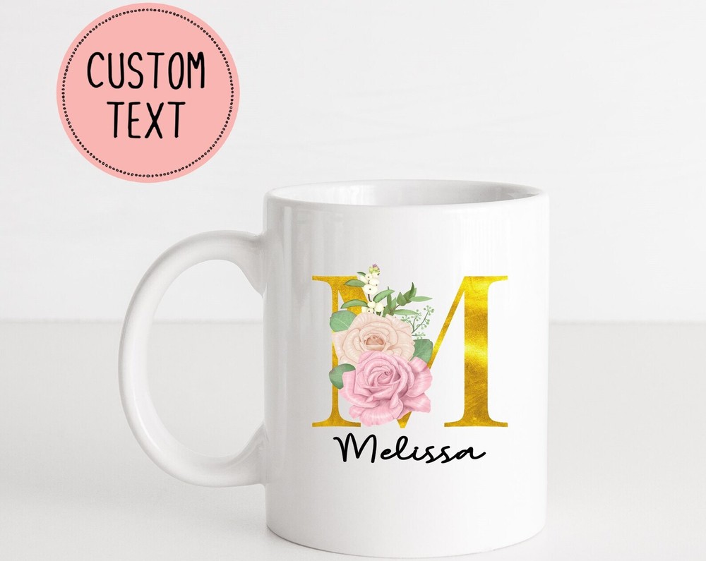 Personalized Coffee Mug Personalized Name Coffee Cup Initial Mug Gold Initial