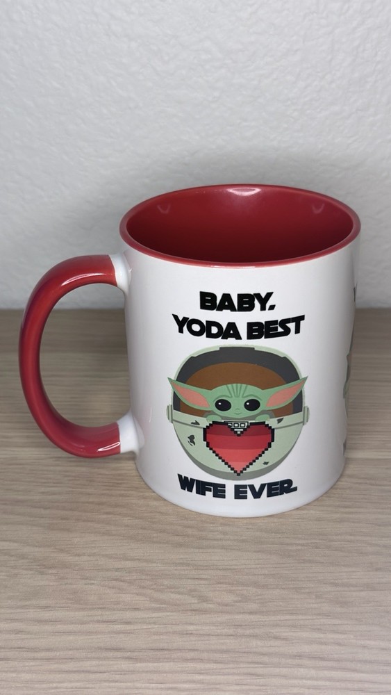 Baby Yoda “Yoda Best Wife Ever” Mug – Star Wars Mandalorian Coffee Cup Red