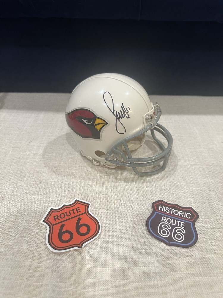 Rare Larry Fitzgerald Arizona Cardinals Signed Mini Helmet Beckett Witnessed COA