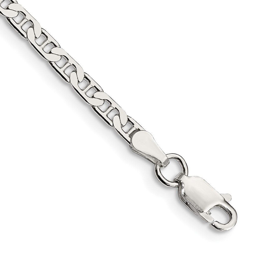 Sterling Silver 3mm Flat Anchor Chain Anklet 9 Inches for Women 3.89 Grams  