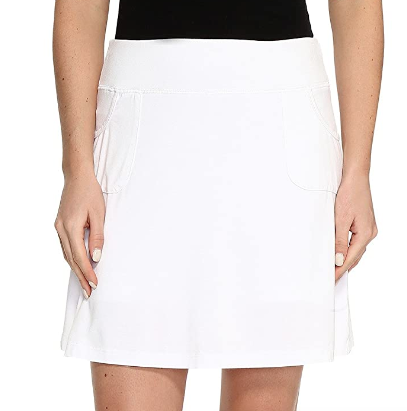 Medium White Stretch Knit City Pockets Skirt with Pockets New with Tags