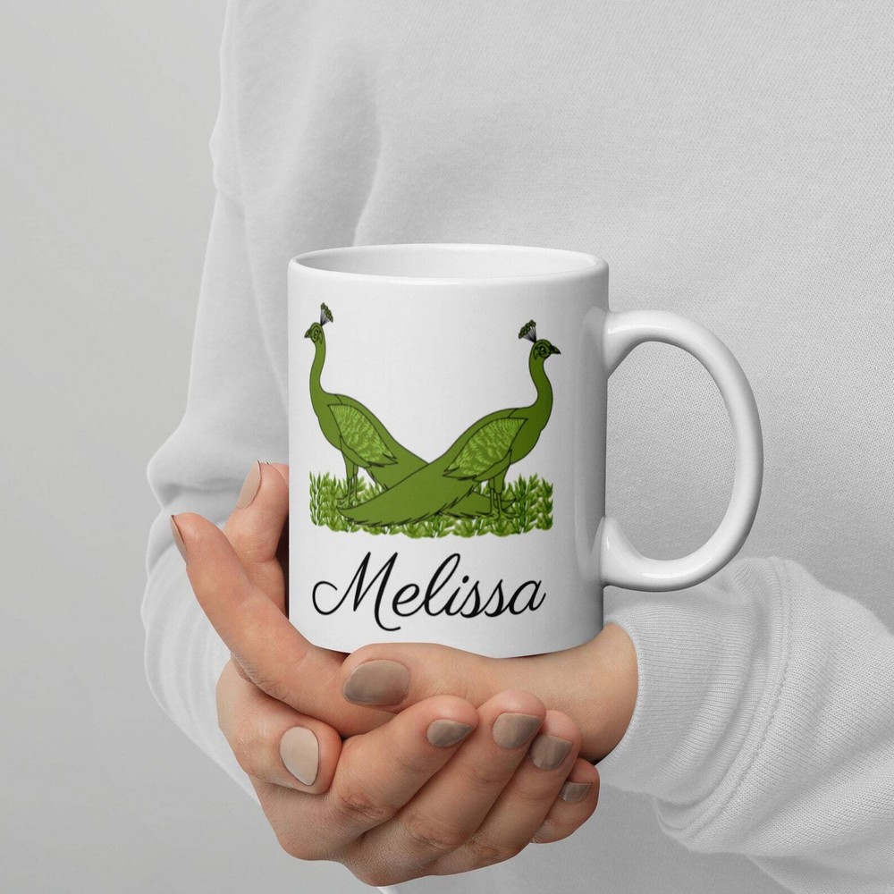 Custom Exotic Peacock Coffee Mug Unique Bird Lovers Gift