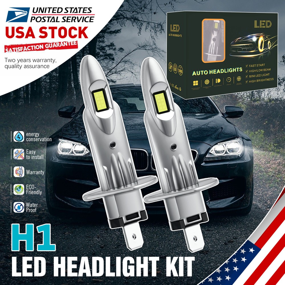 2X H1 LED Headlight Bulbs Hi/Lo Beam Conversion Kit 6000K White CANbus US