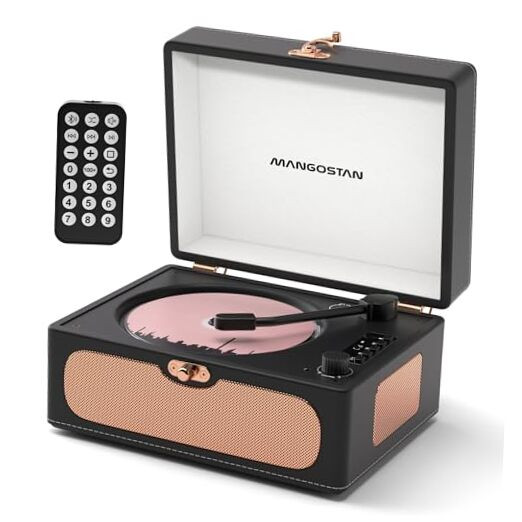 Home CD Player with Bluetooth, Rechargeable Battery, and Built-in Speakers