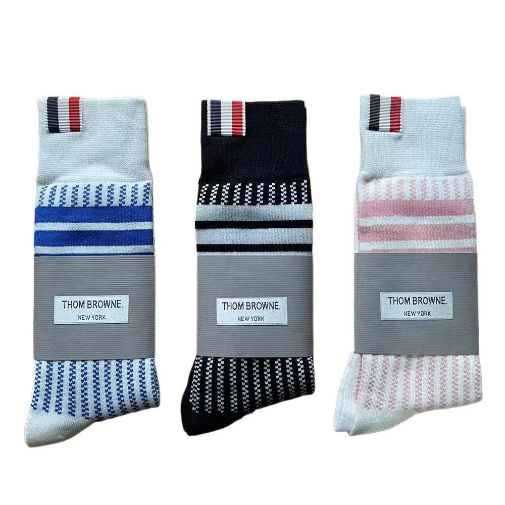 3 Pairs Mens Womens TB Crew Socks THOM Comfort Breathable Causal Athletic Socks