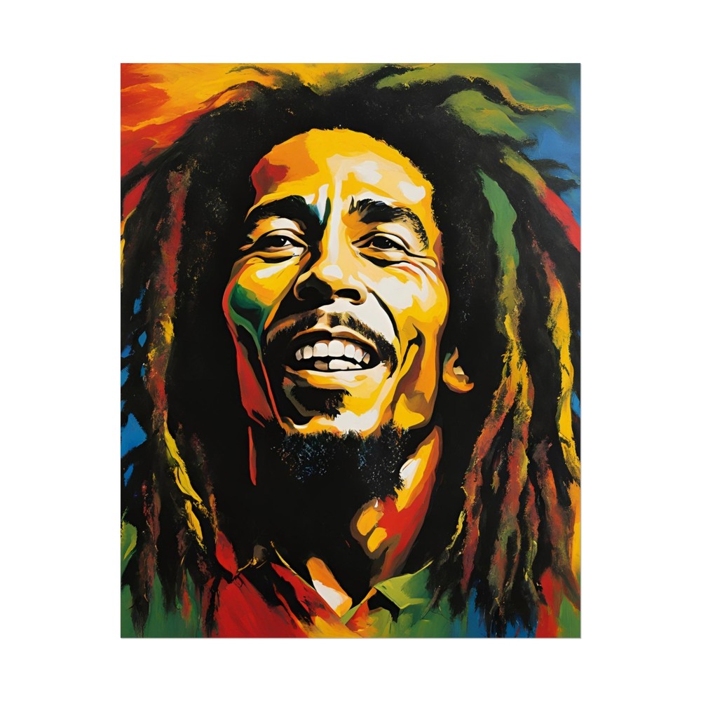 Abstract Rasta Man Colorful Oil Paint Rolled Poster for Home Wall Art