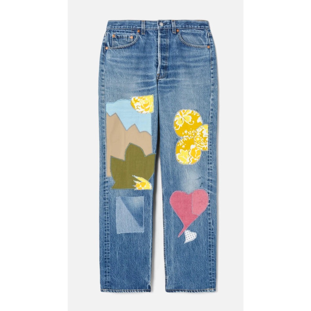 New Re/Done Levi’s Patched Up 501 Denim Jeans Size 33