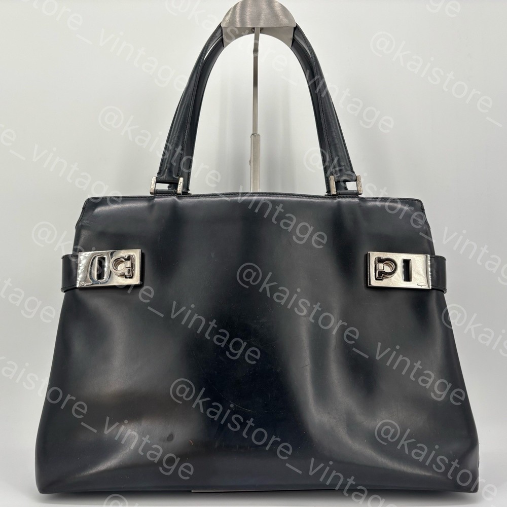 Salvatore Ferragamo Gancini Tote Handbag Shows Signs of Use Authentic From Japan