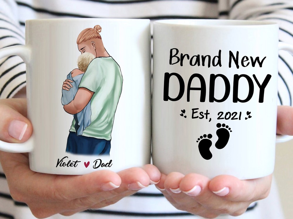Personalized Brand New Daddy Mug Custom Gifts For First Fathers Day Dad And