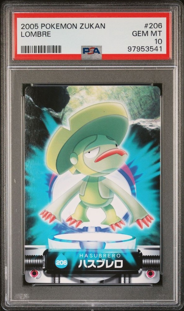 PSA 10 Gem Mint Lombre #206 Carddass Zukan Advanced Bandai Pokémon POP 2