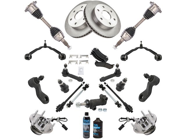 Front Brake Pad Rotor Axle Control Arm Kit for 2007 Sierra 1500 Classic 23PTXR