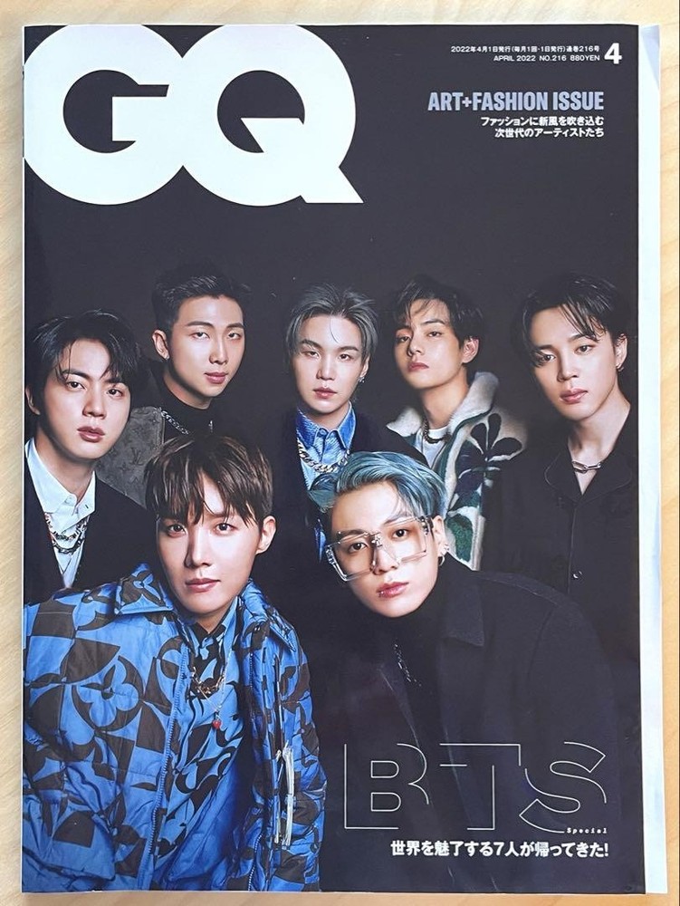 BTS GQ Japan April 2022 Special Magazine Issue Featuring RM Suga Jin J-Hope KPop