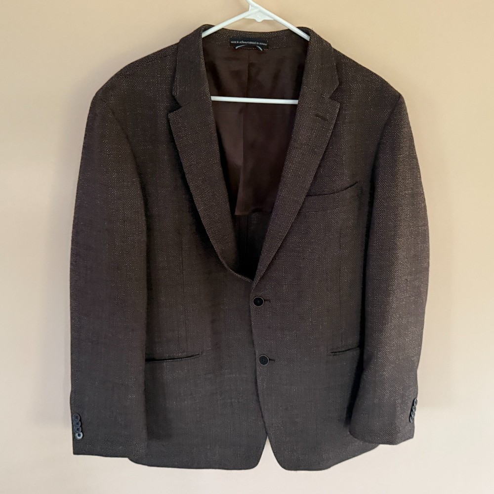 Tommy Hilfiger Brown Wool Blazer Suit Coat Jacket Brown Men's 44R XL