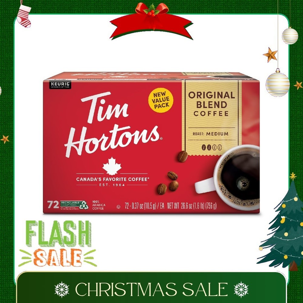 Tim Hortons Original Blend Medium Roast K-Cup Coffee Pods Keurig Brewers 72 Ct