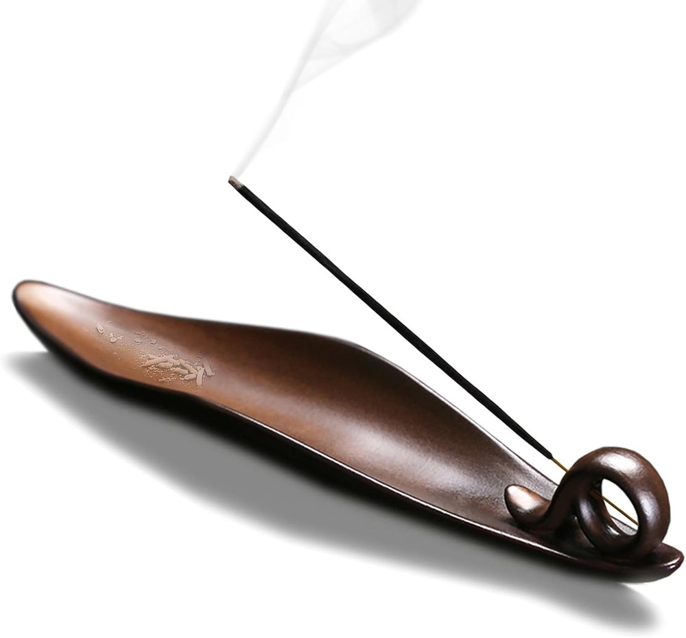 Ceramic Incense Stick Holder 9 Inch with 3 Holes Ash Catcher for Home Yoga