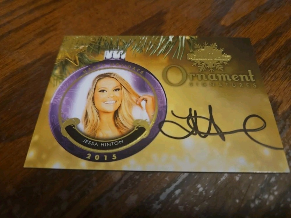 Benchwarmer 2015 Jessa Hinton Happy Holidays Ornament Signatures Auto Playboy