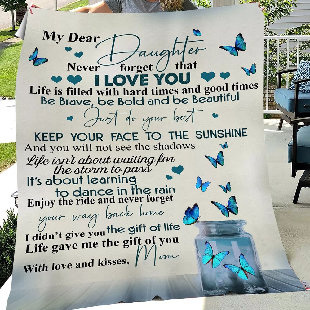 Personalized To My Daughter Fleece Blanket, Great gift For Birthday From Mom