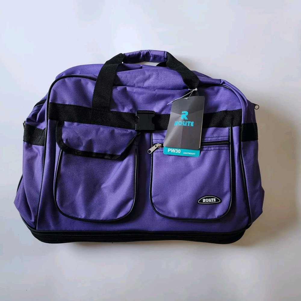 Rolling Wheeled Duffel Bag Spinner Suitcase Luggage Expandable Blue 30x36 in