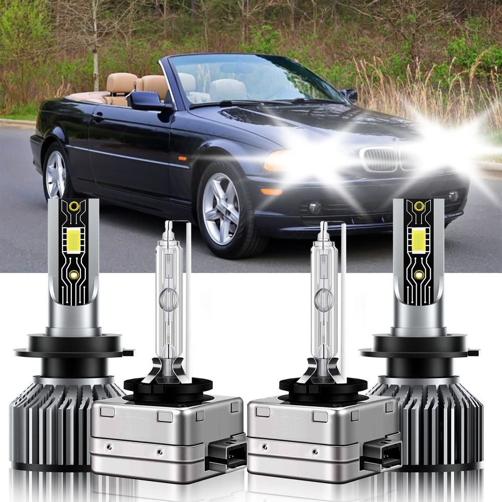 For BMW 323i 2006-2011 H7 D1S LED HID Headlight Bulbs Kit Super Bright 6500K