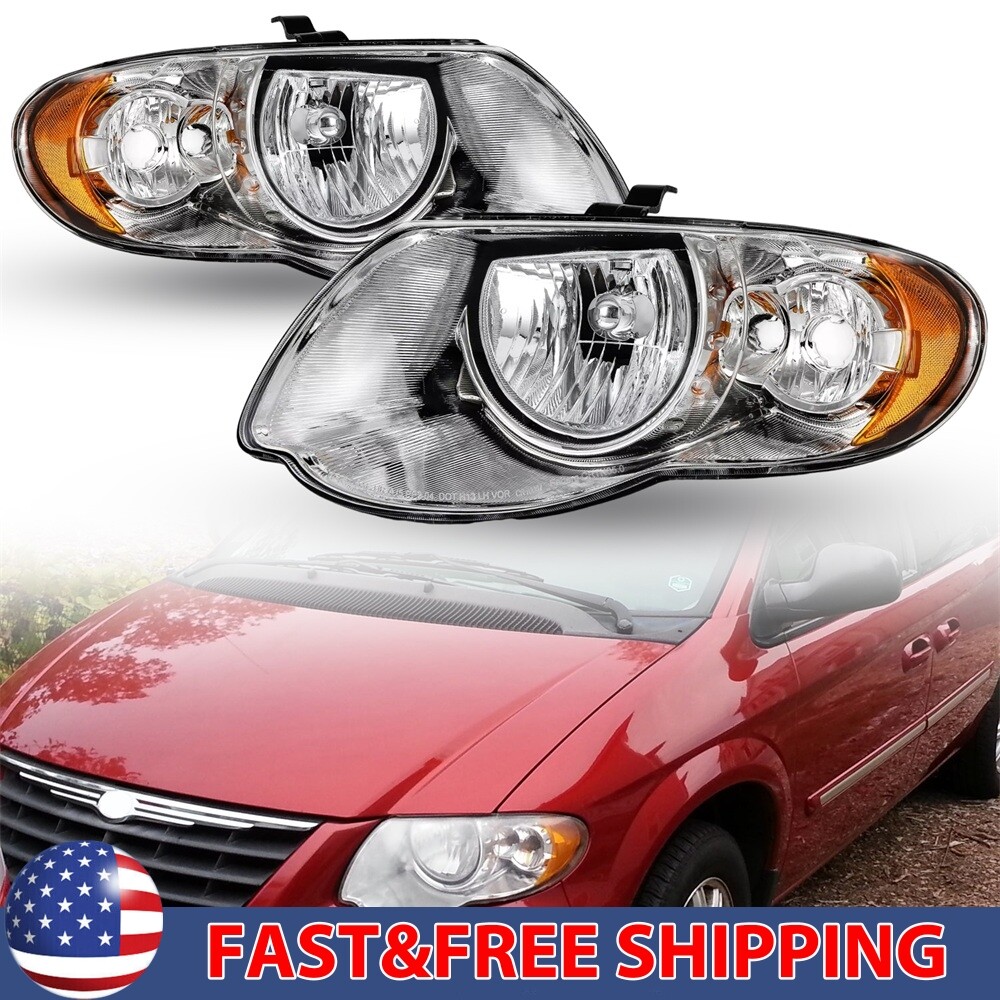 Pair For 2005-2007 Chrysler Town & Country OE Style Headlights Lights Left+Right