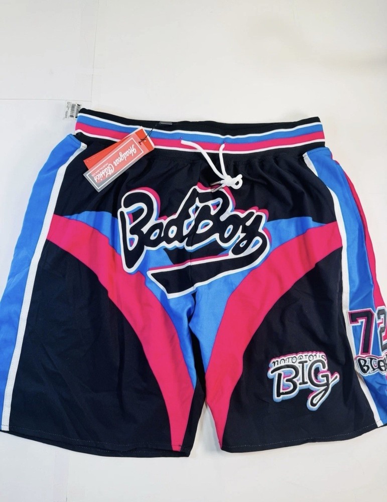 Bad Boy Notorious BIG Biggie Smalls Basketball Shorts Headgear 2XL NEW RARE $100